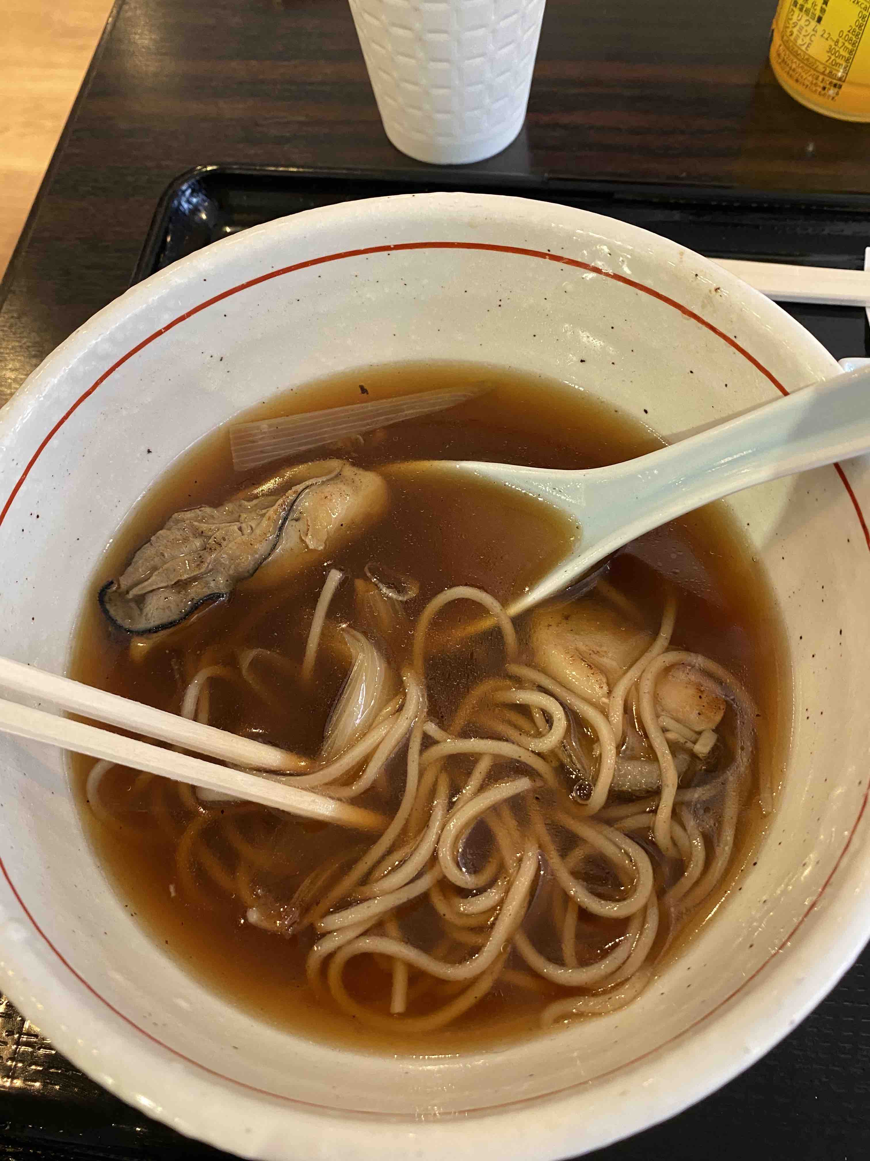 Soba with oysters